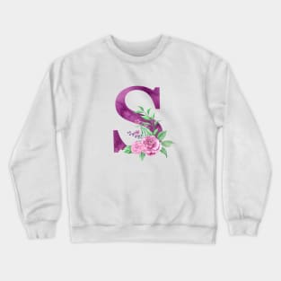 Floral Monogram S Beautiful Rose Bouquet Crewneck Sweatshirt